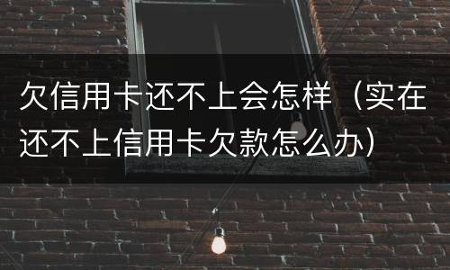 欠信用卡还不上会怎样（实在还不上信用卡欠款怎么办）