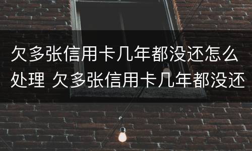 欠多张信用卡几年都没还怎么处理 欠多张信用卡几年都没还怎么处理呢
