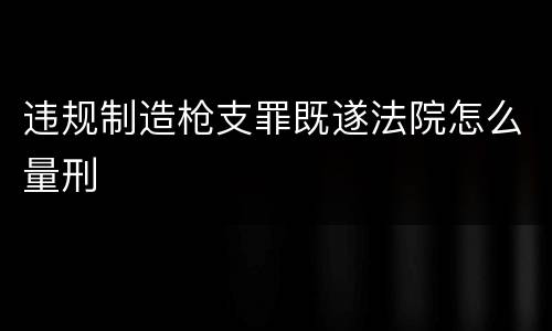 违规制造枪支罪既遂法院怎么量刑