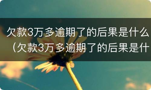 欠款3万多逾期了的后果是什么（欠款3万多逾期了的后果是什么呢）