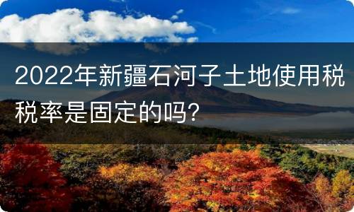 2022年新疆石河子土地使用税税率是固定的吗？