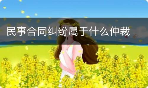 民事合同纠纷属于什么仲裁