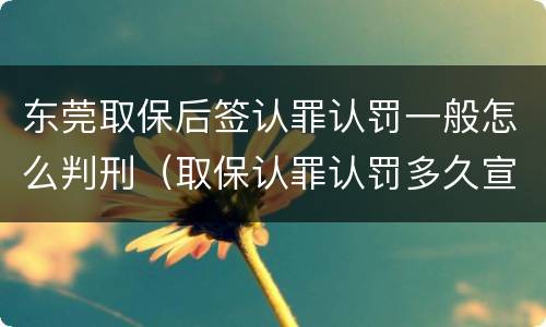 东莞取保后签认罪认罚一般怎么判刑（取保认罪认罚多久宣判）