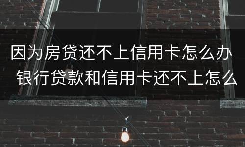 因为房贷还不上信用卡怎么办 银行贷款和信用卡还不上怎么办