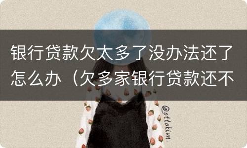 银行贷款欠太多了没办法还了怎么办（欠多家银行贷款还不上怎么办）