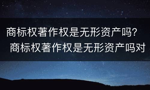 商标权著作权是无形资产吗？ 商标权著作权是无形资产吗对吗