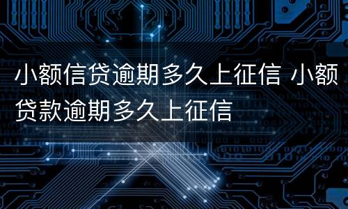 小额信贷逾期多久上征信 小额贷款逾期多久上征信