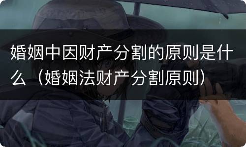 婚姻中因财产分割的原则是什么（婚姻法财产分割原则）