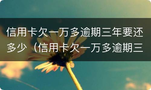 信用卡欠一万多逾期三年要还多少（信用卡欠一万多逾期三年要还多少本金）