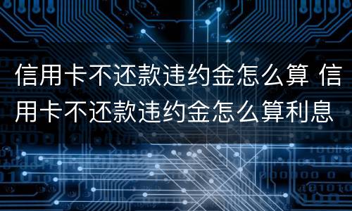 信用卡不还款违约金怎么算 信用卡不还款违约金怎么算利息