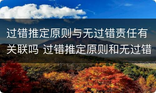 过错推定原则与无过错责任有关联吗 过错推定原则和无过错责任原则区别
