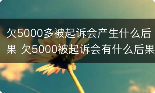 欠5000多被起诉会产生什么后果 欠5000被起诉会有什么后果