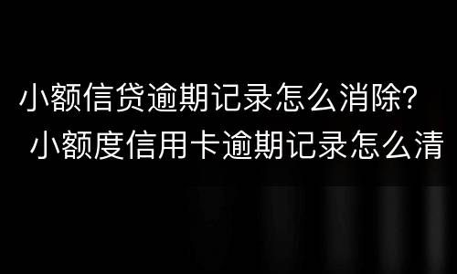 小额信贷逾期记录怎么消除？ 小额度信用卡逾期记录怎么清除