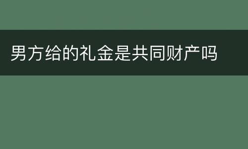 男方给的礼金是共同财产吗