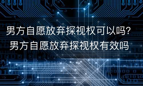 男方自愿放弃探视权可以吗？ 男方自愿放弃探视权有效吗