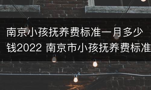 南京小孩抚养费标准一月多少钱2022 南京市小孩抚养费标准