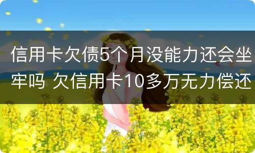 信用卡欠债5个月没能力还会坐牢吗 欠信用卡10多万无力偿还需要坐牢吗