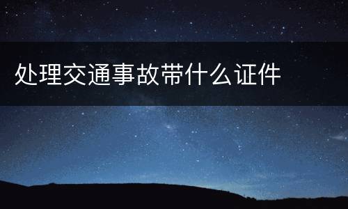 处理交通事故带什么证件