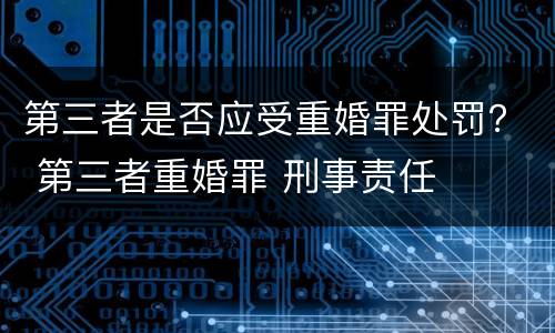 第三者是否应受重婚罪处罚？ 第三者重婚罪 刑事责任