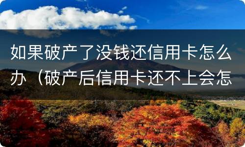 如果破产了没钱还信用卡怎么办（破产后信用卡还不上会怎样）