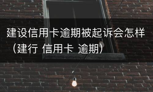 建设信用卡逾期被起诉会怎样（建行 信用卡 逾期）