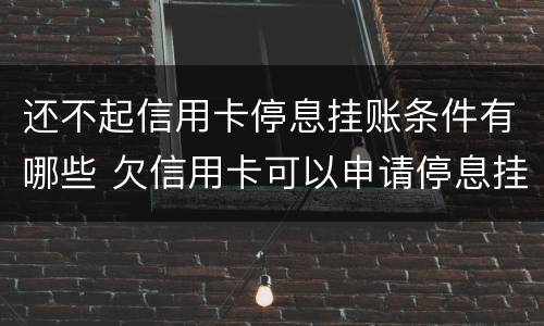 还不起信用卡停息挂账条件有哪些 欠信用卡可以申请停息挂账吗