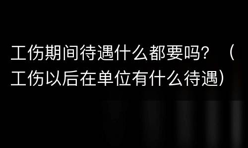 工伤期间待遇什么都要吗？（工伤以后在单位有什么待遇）