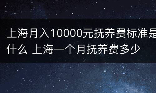 上海月入10000元抚养费标准是什么 上海一个月抚养费多少