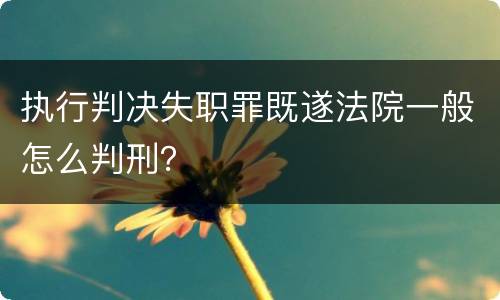 执行判决失职罪既遂法院一般怎么判刑？