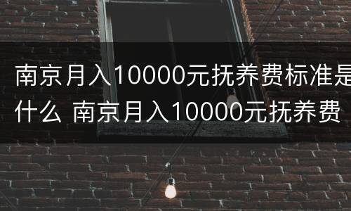 南京月入10000元抚养费标准是什么 南京月入10000元抚养费标准是什么呢