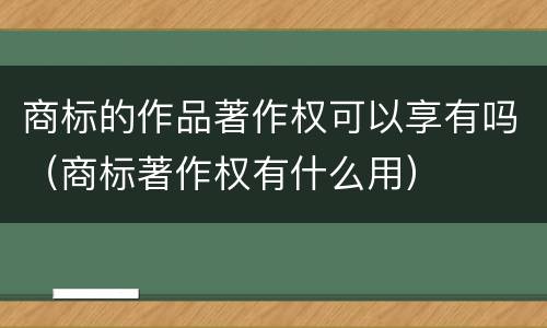 商标的作品著作权可以享有吗（商标著作权有什么用）