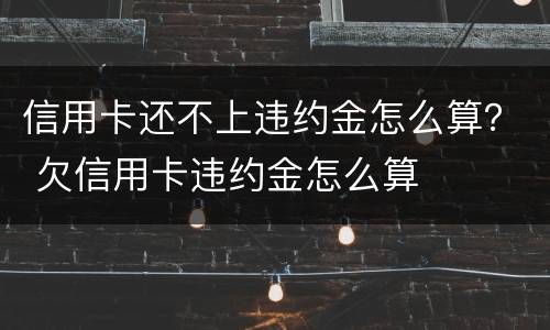 信用卡还不上违约金怎么算？ 欠信用卡违约金怎么算
