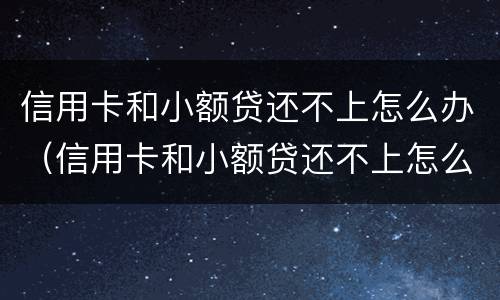 信用卡和小额贷还不上怎么办（信用卡和小额贷还不上怎么办呢）