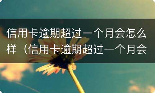 信用卡逾期超过一个月会怎么样（信用卡逾期超过一个月会怎么样吗）