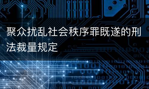 聚众扰乱社会秩序罪既遂的刑法裁量规定