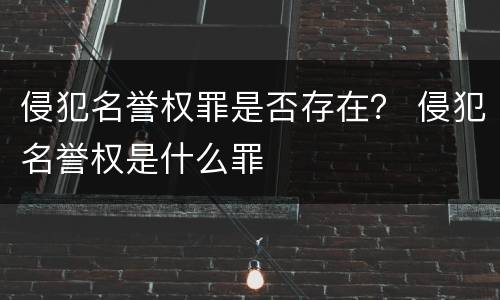 侵犯名誉权罪是否存在？ 侵犯名誉权是什么罪