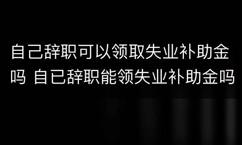 自己辞职可以领取失业补助金吗 自已辞职能领失业补助金吗?
