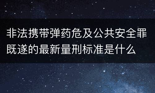非法携带弹药危及公共安全罪既遂的最新量刑标准是什么