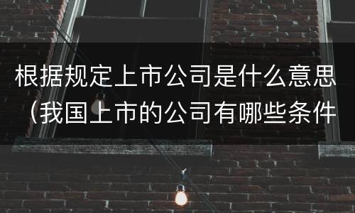 根据规定上市公司是什么意思（我国上市的公司有哪些条件是什么意思）