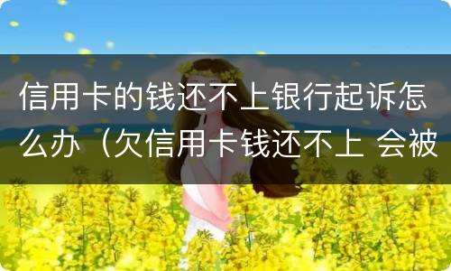 信用卡的钱还不上银行起诉怎么办（欠信用卡钱还不上 会被起诉吗）
