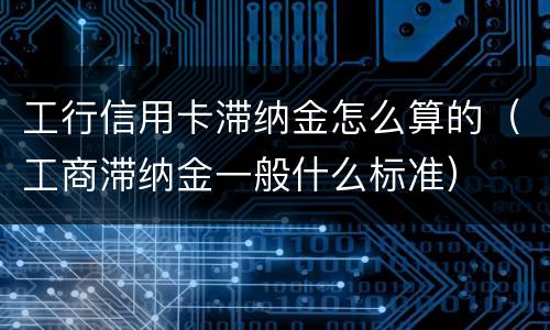 工行信用卡滞纳金怎么算的（工商滞纳金一般什么标准）