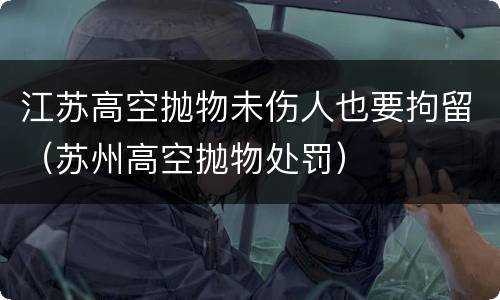 江苏高空抛物未伤人也要拘留（苏州高空抛物处罚）