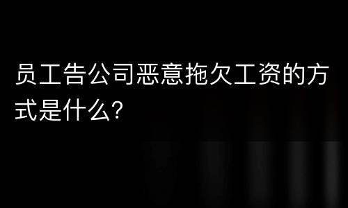 员工告公司恶意拖欠工资的方式是什么？
