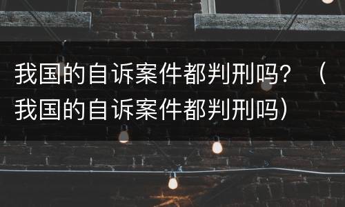 我国的自诉案件都判刑吗？（我国的自诉案件都判刑吗）
