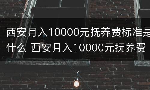西安月入10000元抚养费标准是什么 西安月入10000元抚养费标准是什么呢
