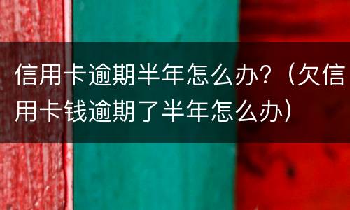 信用卡逾期半年怎么办?（欠信用卡钱逾期了半年怎么办）