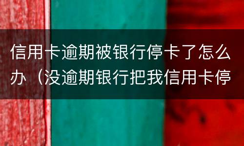 信用卡逾期被银行停卡了怎么办（没逾期银行把我信用卡停了）