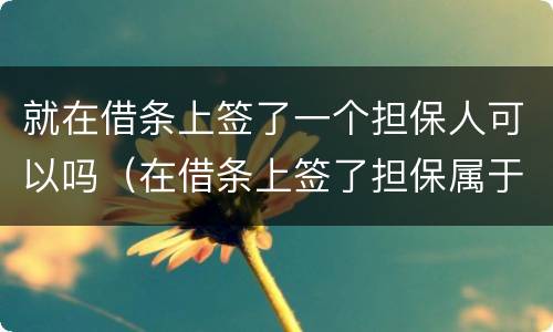 就在借条上签了一个担保人可以吗（在借条上签了担保属于什么担保）
