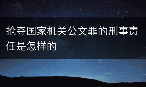 抢夺国家机关公文罪的刑事责任是怎样的