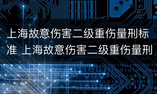 上海故意伤害二级重伤量刑标准 上海故意伤害二级重伤量刑标准